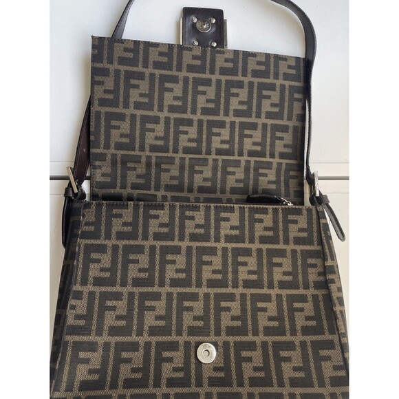 VTG RARE FENDI Zucca Pattern Shoulder Bag Hand Bag Mamma Baguette 71-15980-001 - Picture 15 of 16